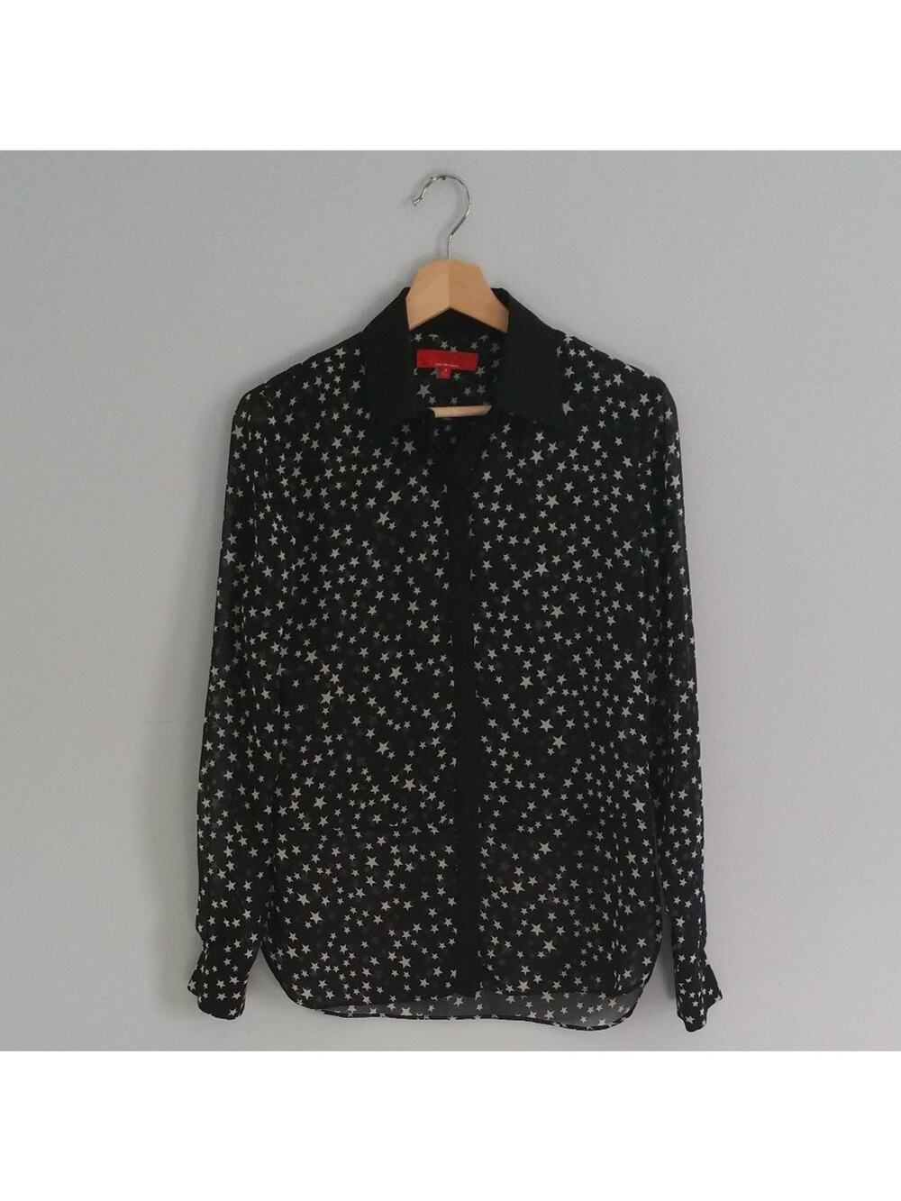 RED Saks Fifth Avenue Sheer Shirt Size Small